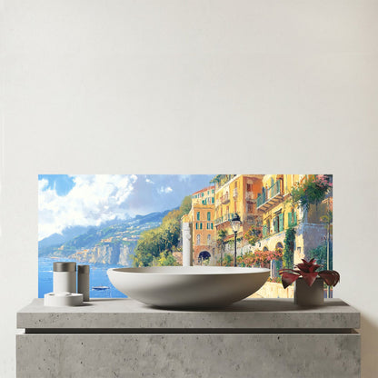 Romantic Walk In Sorrento Glass Bathroom Splashback