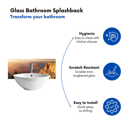 Grand Canyon Views Glass Bathroom Splashback