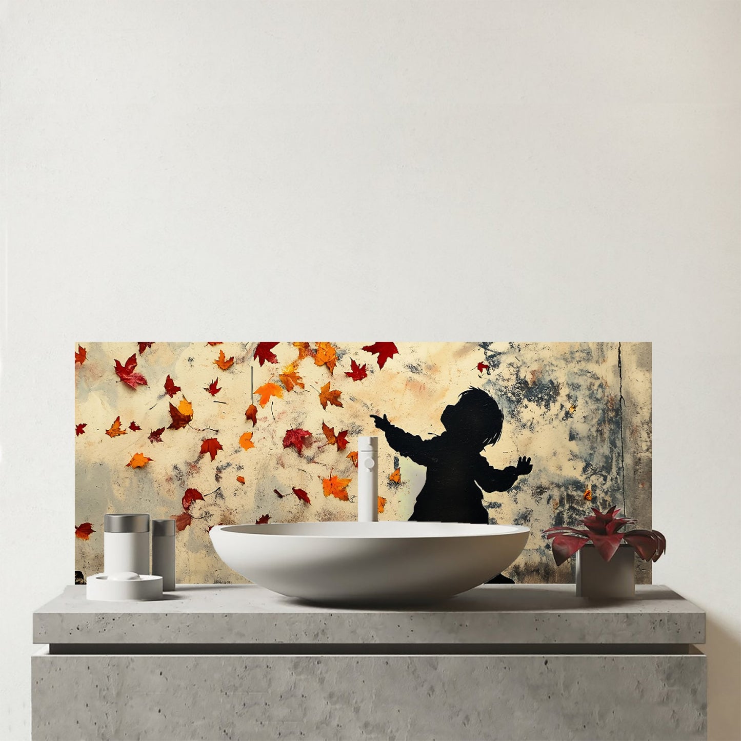 Memories Of Autumn Days Glass Bathroom Splashback