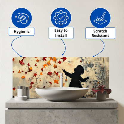 Memories Of Autumn Days Glass Bathroom Splashback