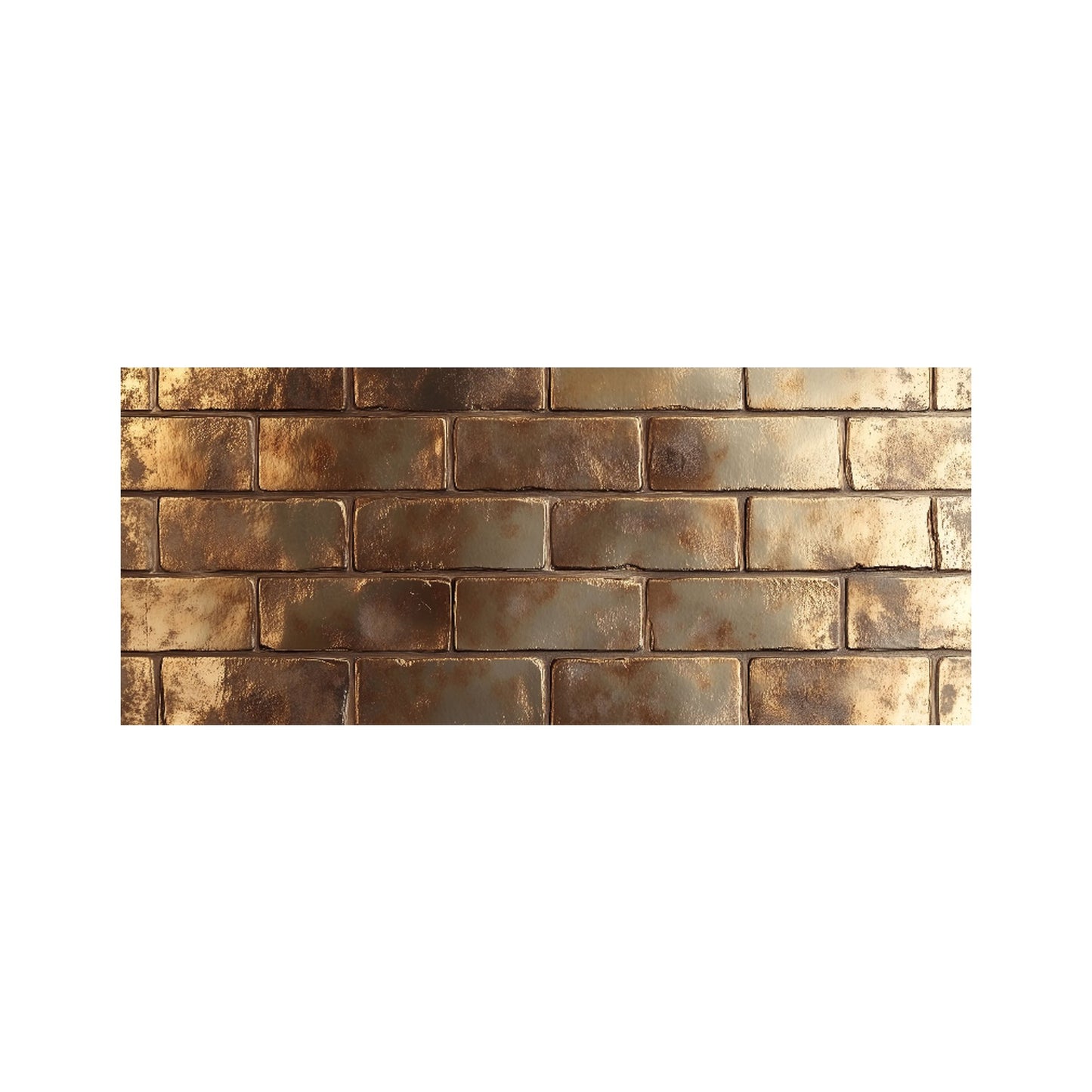 Bronze Gold Brick Pattern Glass Bathroom Splashback