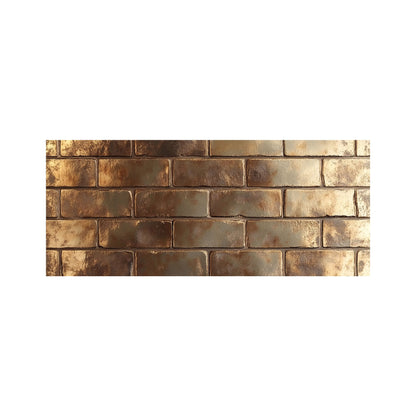 Bronze Gold Brick Pattern Glass Bathroom Splashback