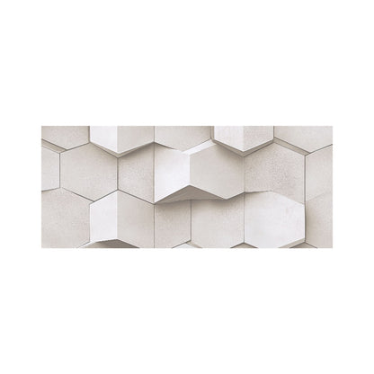 Light Dove Grey Geometric Glass Bathroom Splashback