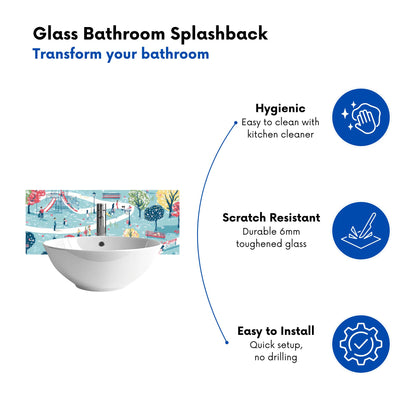 A Day At The Park Glass Bathroom Splashback