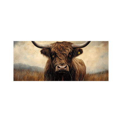 Bronze Effect Highland Cow Glass Bathroom Splashback