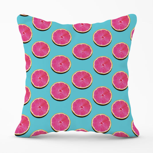 Fruity Pattern Of Pink Grapefruit Outdoor Cushion