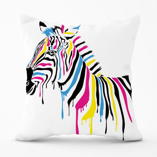 Multi Coloured Zebra Outdoor Cushion