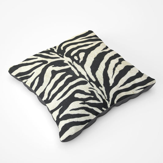 White Tiger Print Floor Cushion