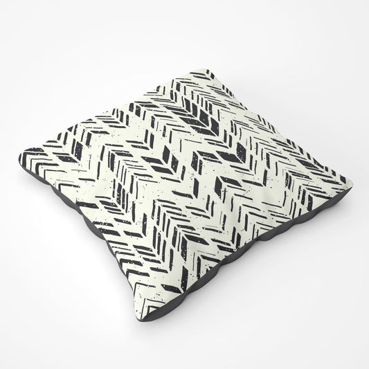 Hand Drawn Chevron Pattern Floor Cushion