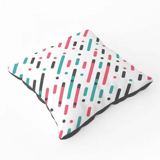 Overlapping Coloured Diagonal Lines Floor Cushion