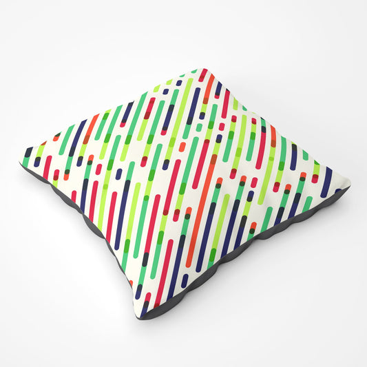 Coloured Diagonal Abstract Pattern Floor Cushion