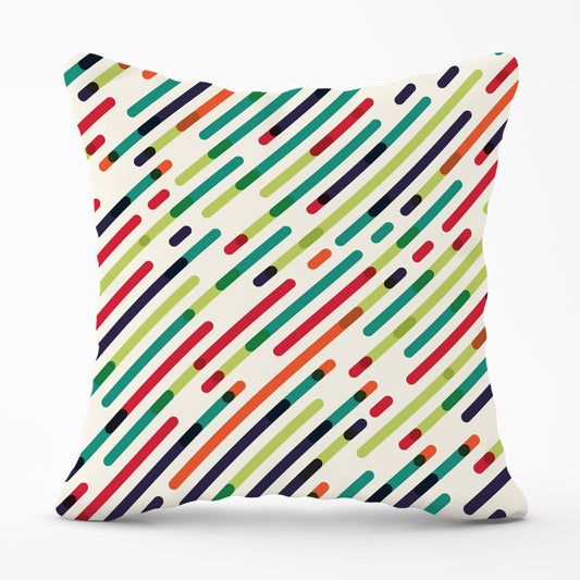 Coloured Diagonal Abstract Pattern Outdoor Cushion