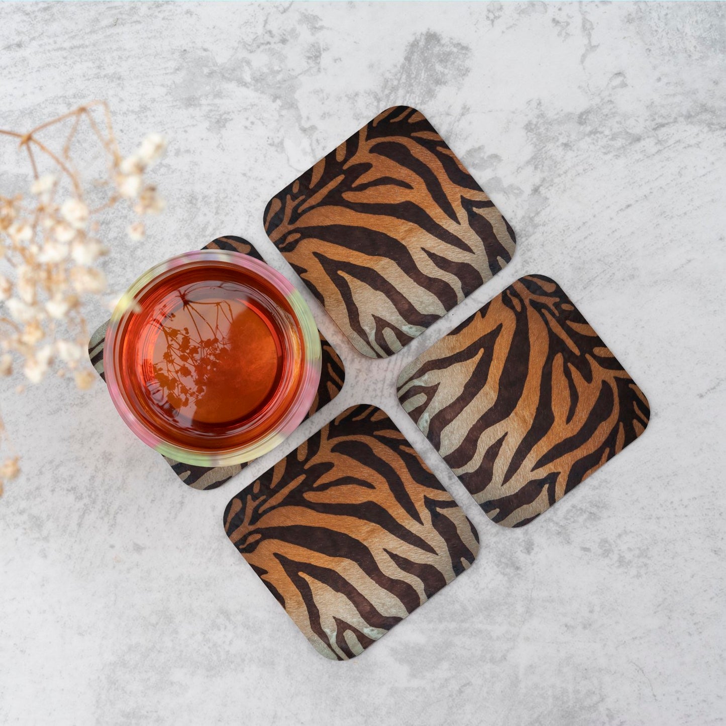 Tiger Skin Print Coasters