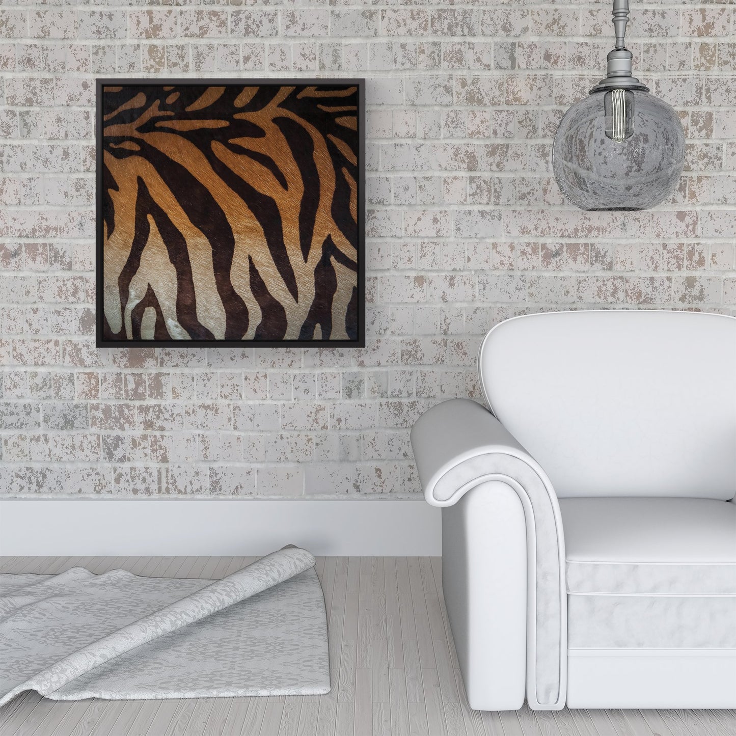 Tiger Skin Print Framed Canvas