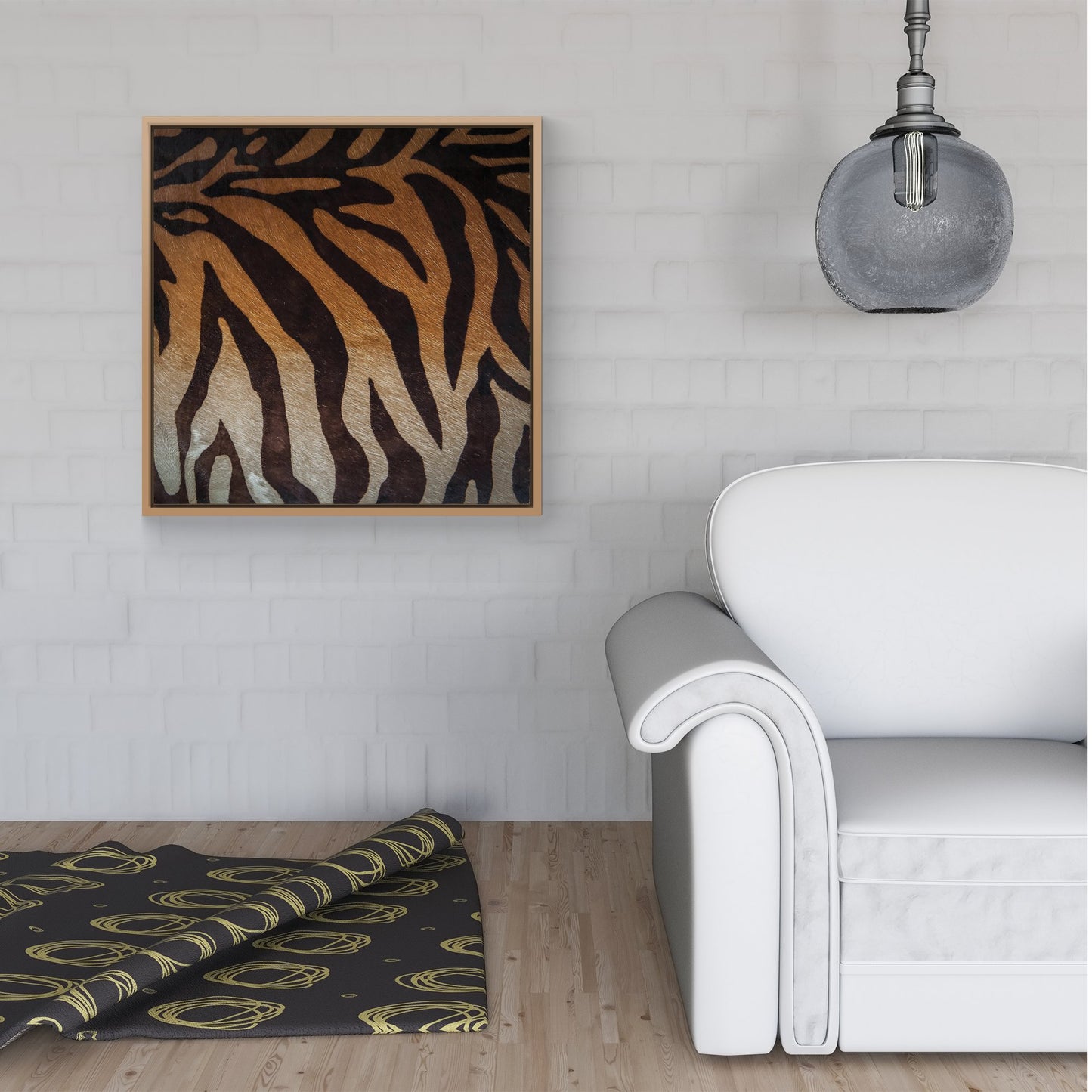 Tiger Skin Print Framed Canvas