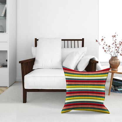 Multicolour Striped Brish Pattern Floor Cushion