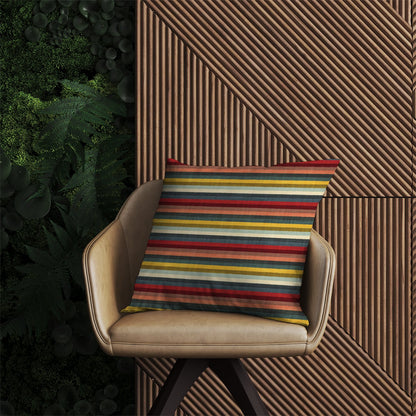 Multicolour Striped Brish Pattern Outdoor Cushion