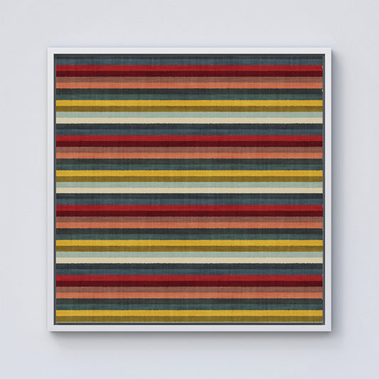 Multicolour Striped Brish Pattern Framed Canvas