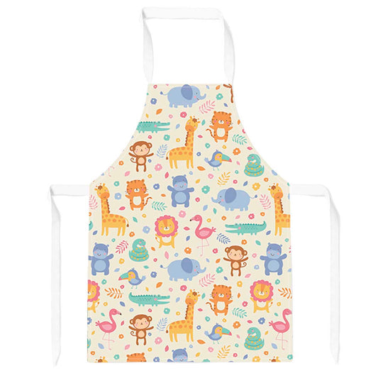 Cute Pastel Jungle Animals Apron