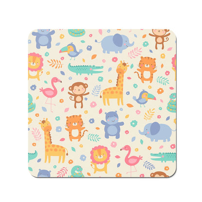 Cute Pastel Jungle Animals Coasters