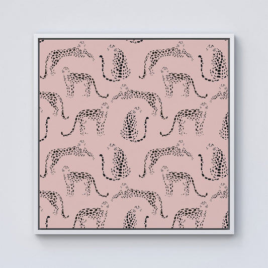 Abstract Leopard Pattern Framed Canvas