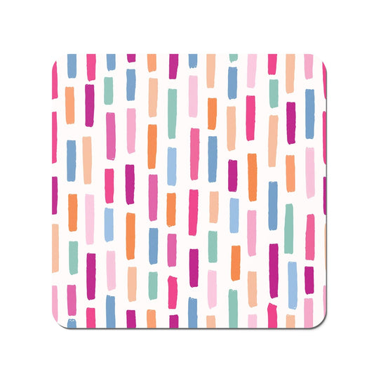 Vertical Abstract Brush Pattern Coasters