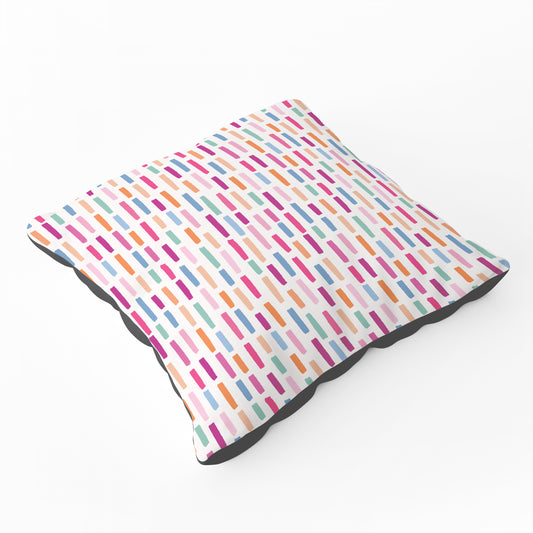 Vertical Abstract Brush Pattern Floor Cushion