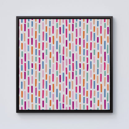 Vertical Abstract Brush Pattern Framed Canvas