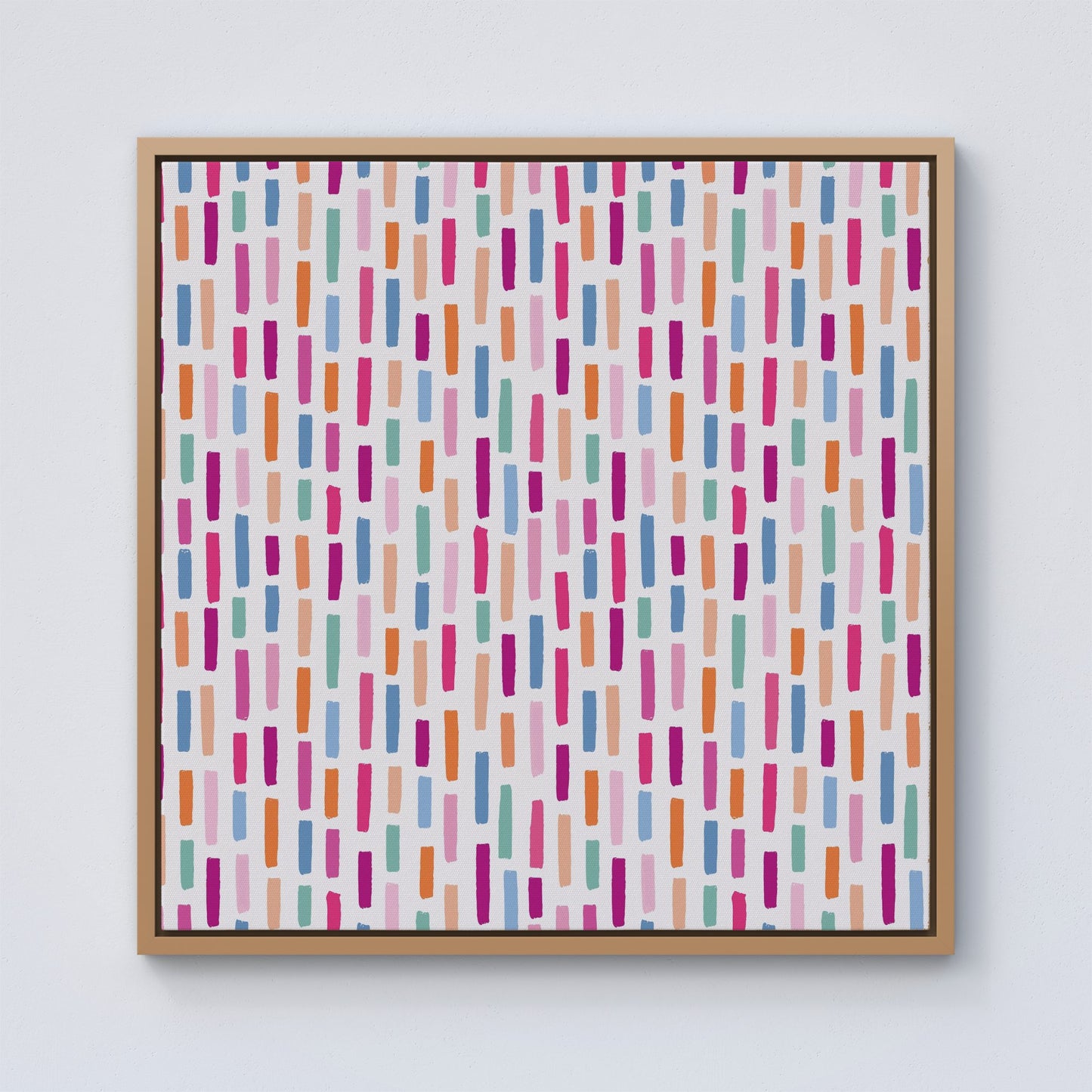 Vertical Abstract Brush Pattern Framed Canvas