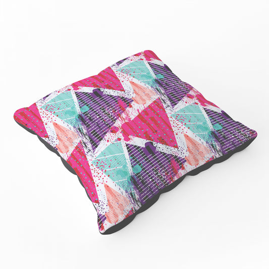 Shabby Geometric Pattern Floor Cushion