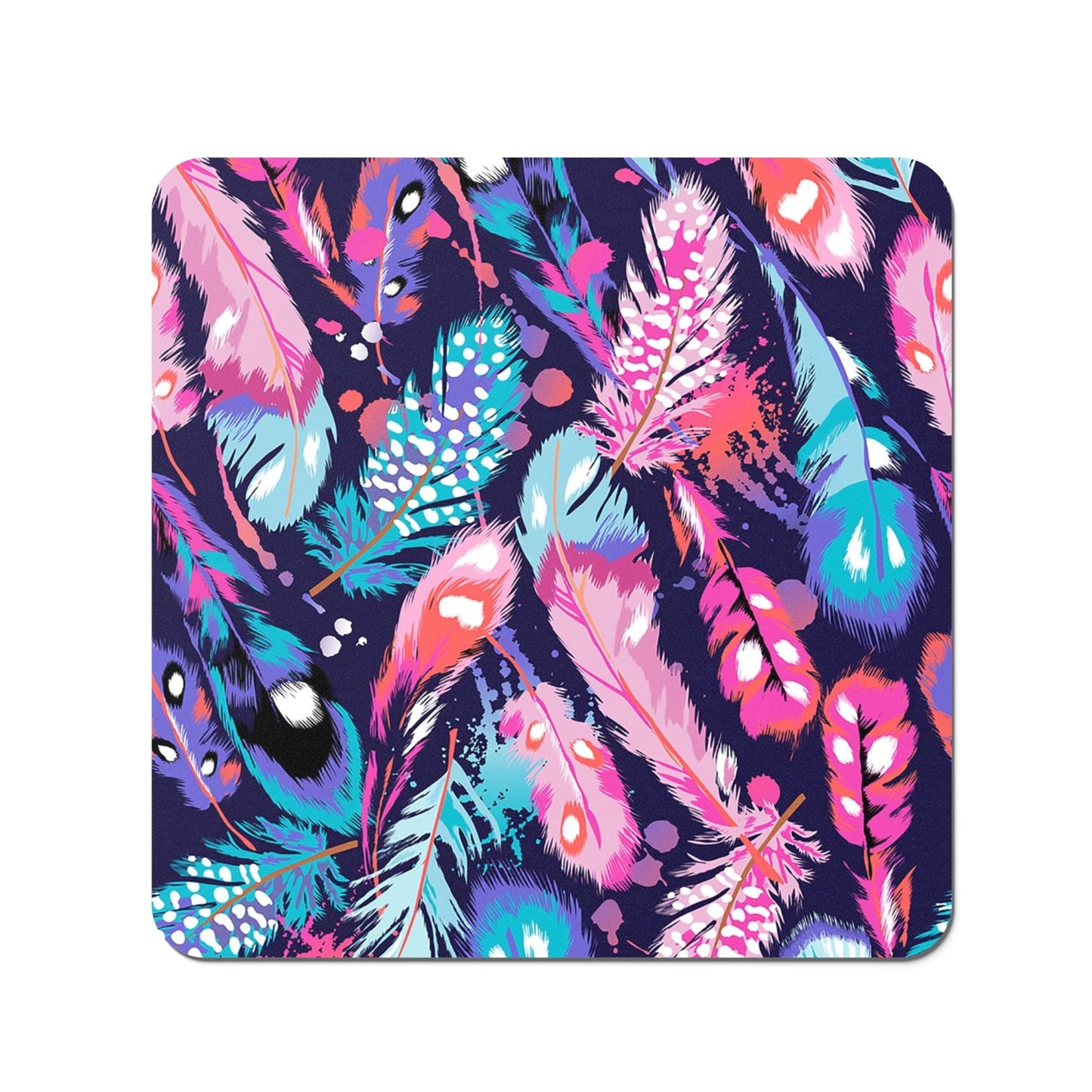 Beautiful Colourful Feathers Coasters