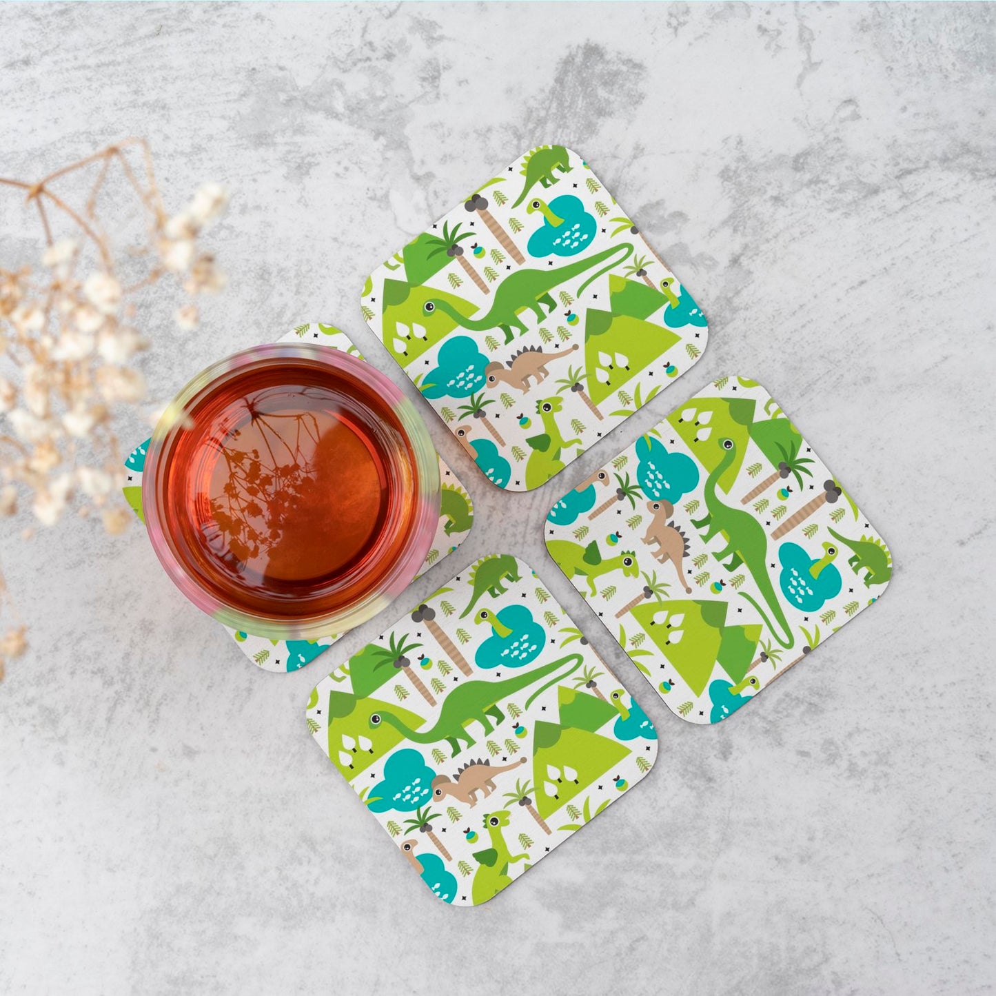 Baby Dinosaur Print Coasters