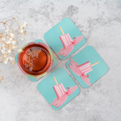 Flamingo Ice Cream Coasters