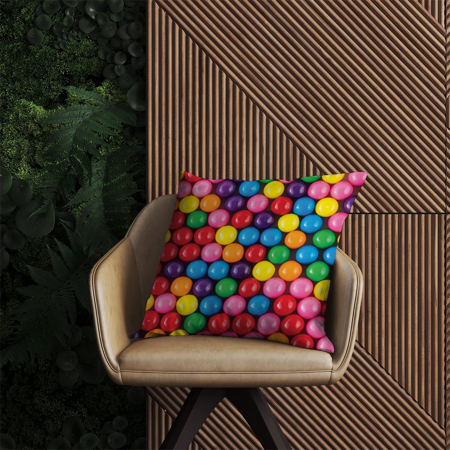 Brightly Colored Gum Balls Outdoor Cushion