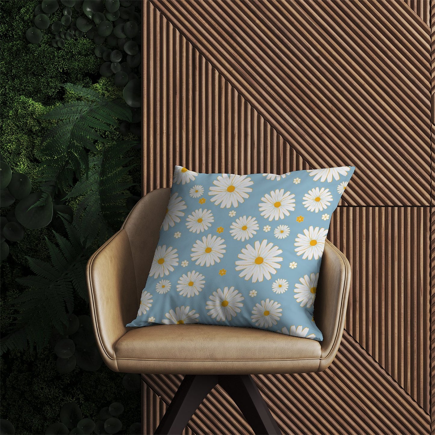 Summer Daisy Pattern Outdoor Cushion