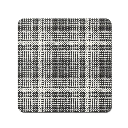 Monochrome Textured Checked Pattern Coasters