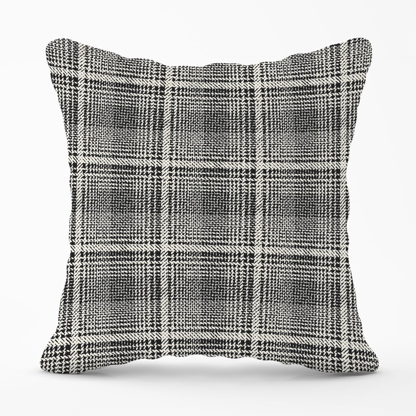 Monochrome Textured Checked Pattern Outdoor Cushion