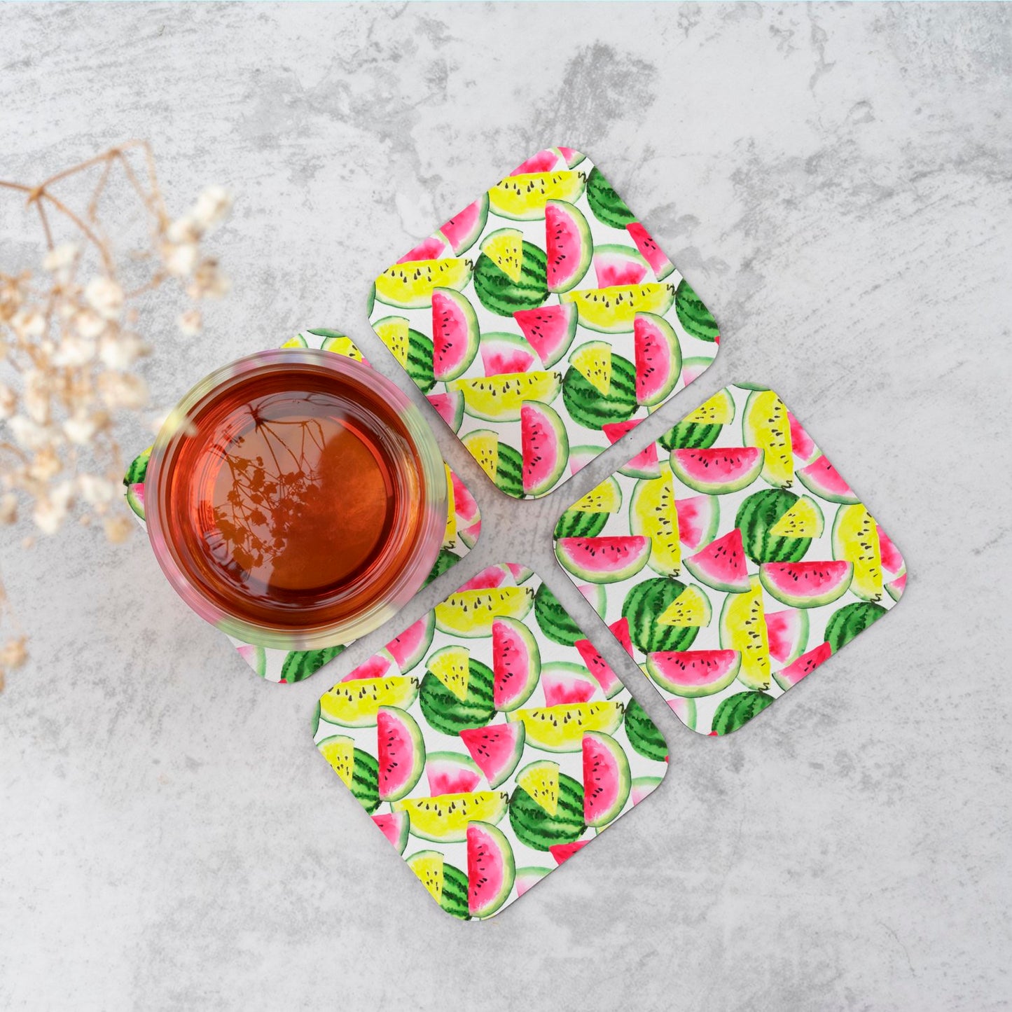 Colourful Melon Pattern Coasters