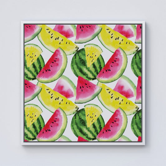 Colourful Melon Pattern Framed Canvas