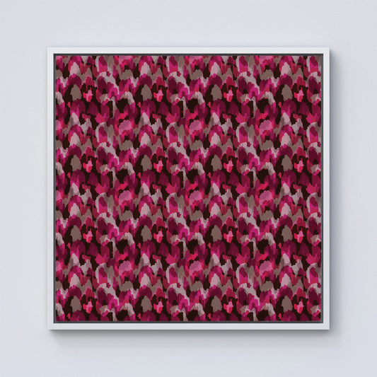 Modern Pink Animal Print Framed Canvas