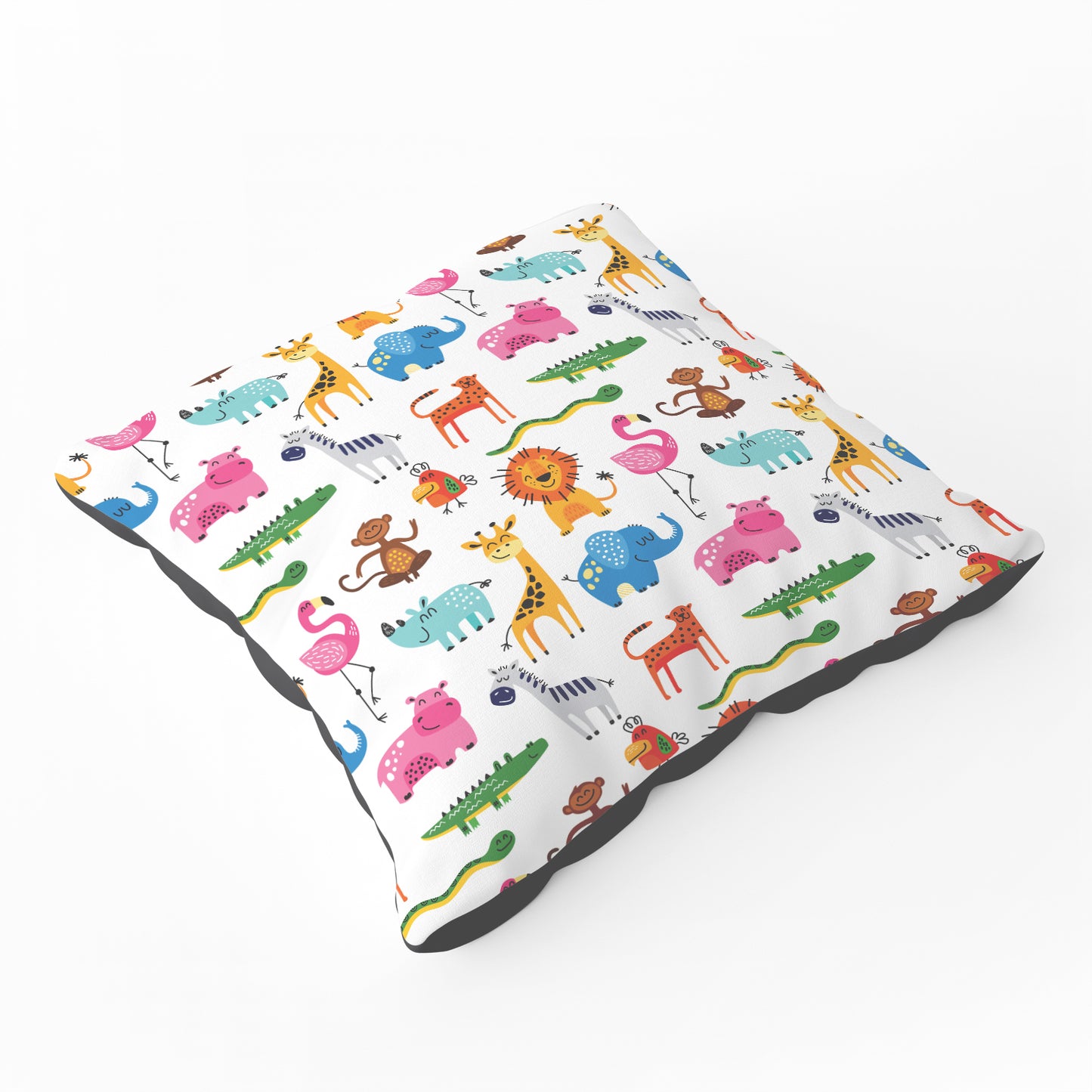 Hand Drawn Cartoon Animals Floor Cushion