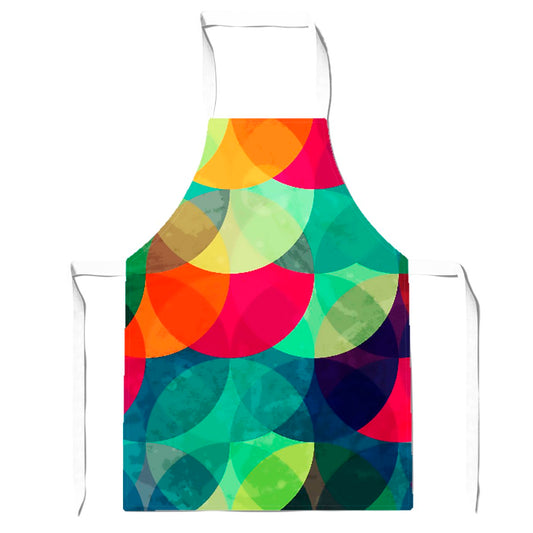 Colourful Grunge Circle Pattern Apron