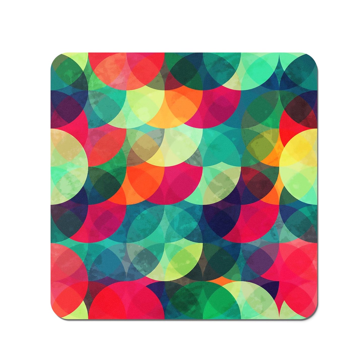 Colourful Grunge Circle Pattern Coasters