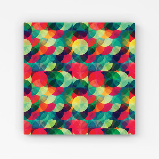 Colourful Grunge Circle Pattern Canvas