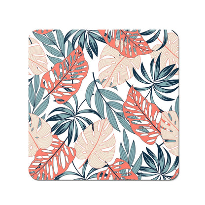 Tropical Leaf Pattern Coasters