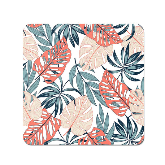 Tropical Leaf Pattern Coasters