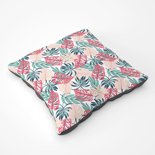 Tropical Leaf Pattern Floor Cushion