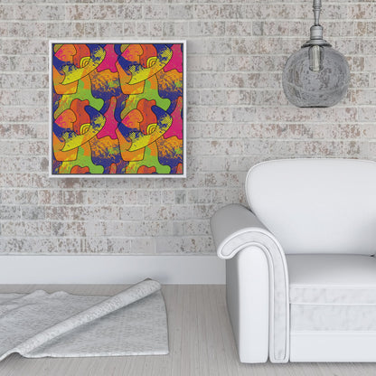 Bright Abstract Pattern Framed Canvas