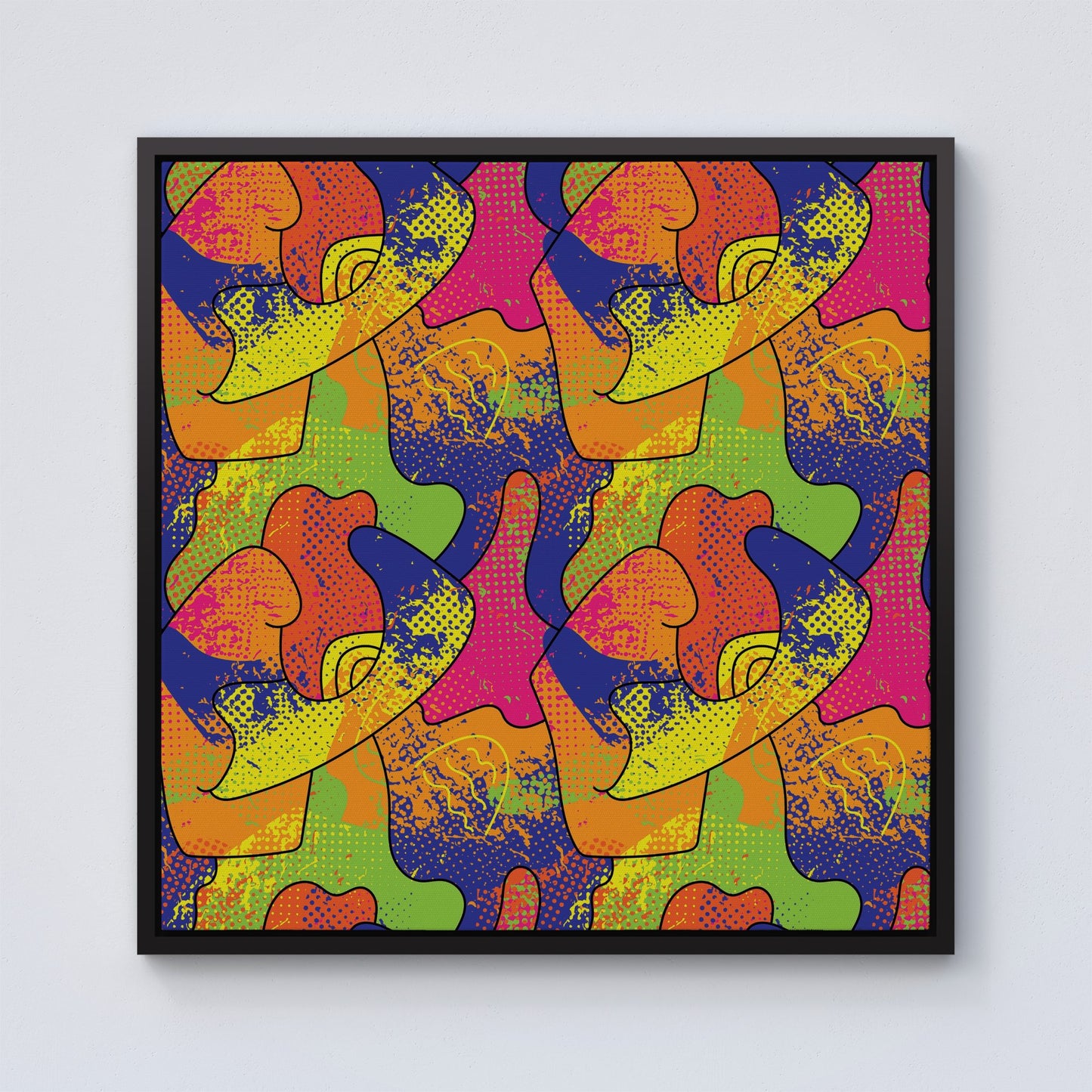 Bright Abstract Pattern Framed Canvas