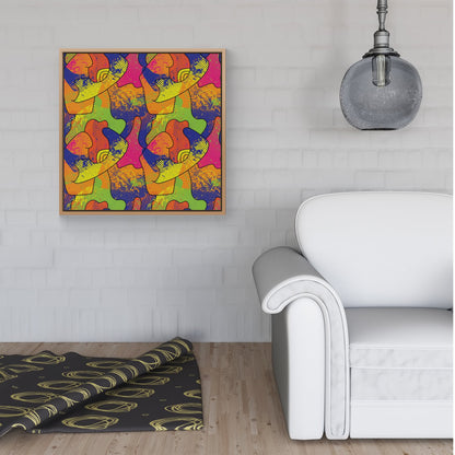 Bright Abstract Pattern Framed Canvas